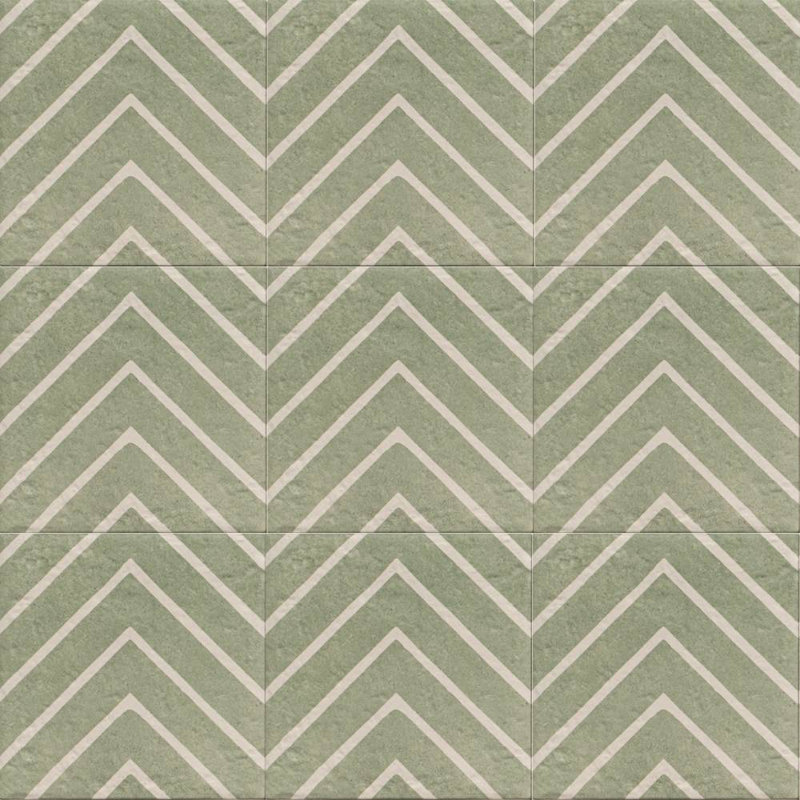 Verity Woven 8" x 8" Matte Porcelain Floor and Wall Tile, Verde