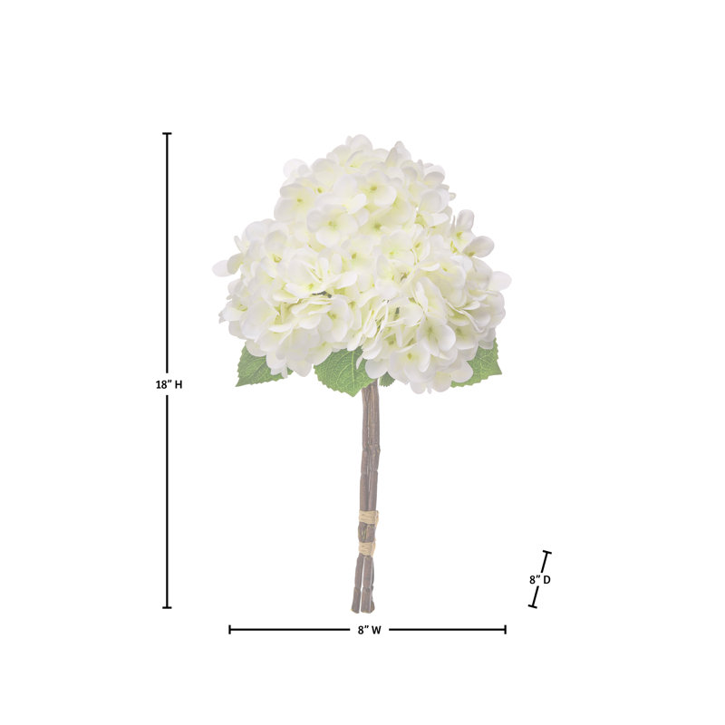 18" Pe Hydrangea Bundle, White  Pe Hydrangea Bundle