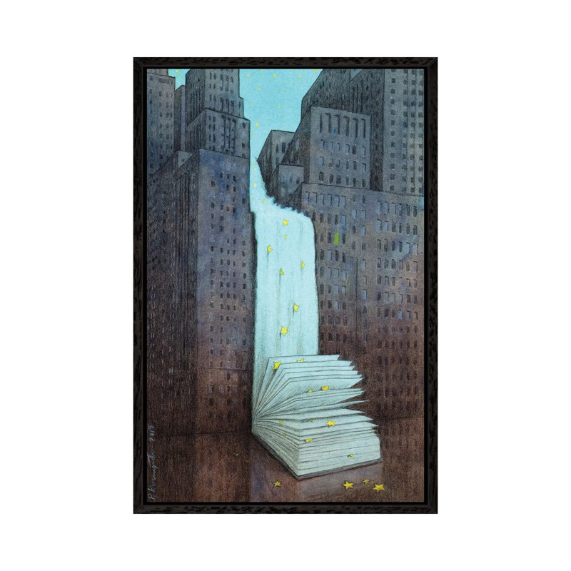 Dream Book by Pawel Kuczynski - Painting on Canvas, Black Framed, 66.04 cm H x 45.72 cm W