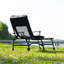 + Fauteuil de camping noir avec repose-pieds réglable et coussin central pour une éponge de détente en extérieur-121026923