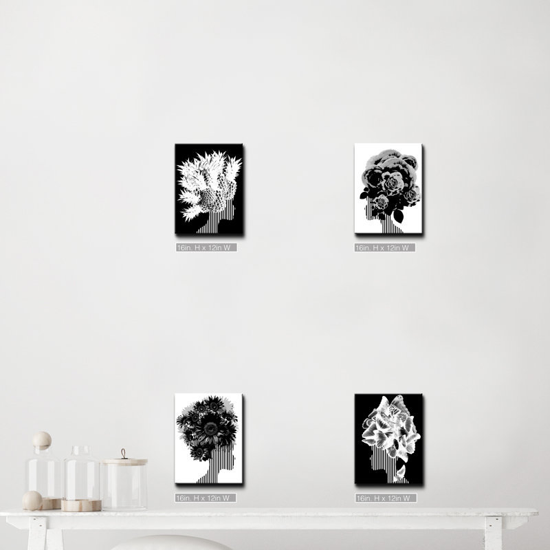 Mod Swag - ensemble de 4 reproductions sur toiles tendues, H 32 po x l 24 po x P 1,5 po