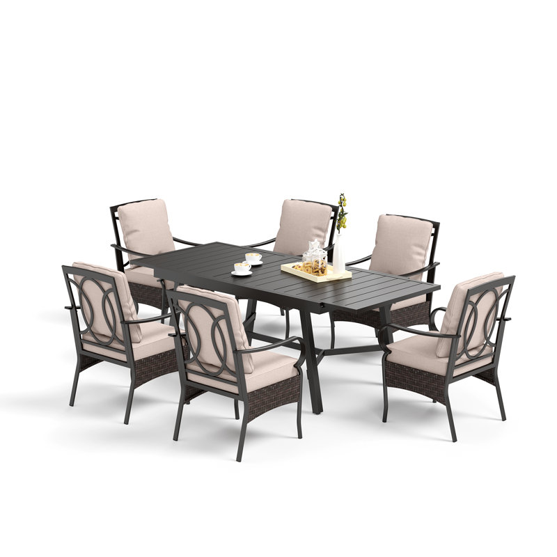 Ensemble de salle à manger rectangulaire pour 6 personnes 84 po Argyri