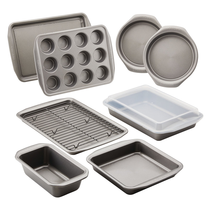 Circulon Bakeware Nonstick Bakeware Set / Baking Pans, 10 Piece, Gray