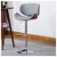Tabouret de bar pivotant moderne avec hauteur réglable, structure en bois cintré noyer et coussin en similicuir blanc-130173375-130173373