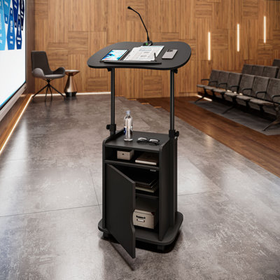 Chariot à roulettes pour ordinateur portable avec rangement réglable Sit-To-Stand