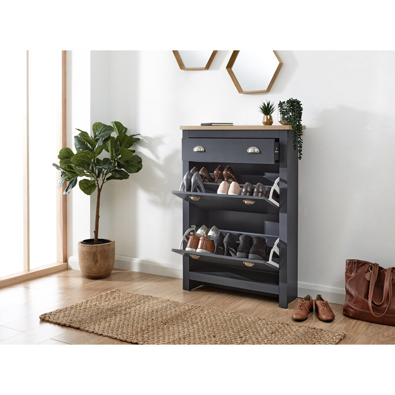 Renningers 12 Pair Shoe Storage Cabinet, Blue