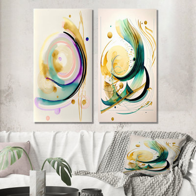 «Modern Purple Hint Spiral», 2 pièces sur toile