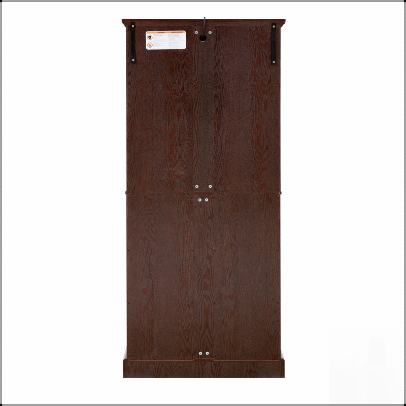 Vitrine antique avec portes en verre et tablettes réglables pour objets de collection, vitrine rétro à quatre portes pour la maison ou le bureau, ampoule E26 incluse