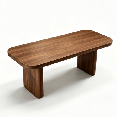 Nut-brown Rectangular Solid Wood Dining table