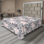 Rose pastel / motif floral gris pâle