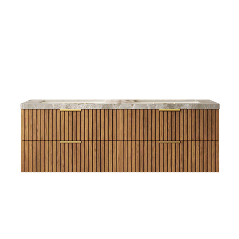 Ensemble de meuble-lavabo double 60 po avec comptoir 60 po