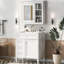 Meuble-lavabo 30 po avec processus d'assemblage pratique, 2 tiroirs, armoire à miroir, lavabo en céramique, finition blanche-121112044-121112040