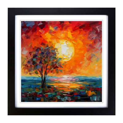 Sunset Palette Knife Painting No.2 - Framed Print