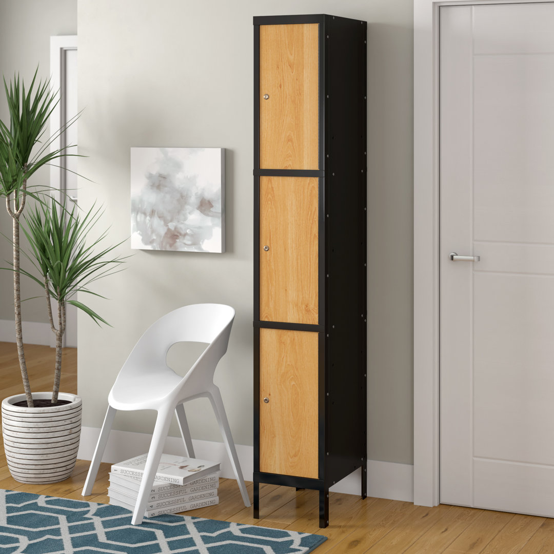Hybrid Solid Wood 3 - Tier 12'' Employee Locker Hallowell