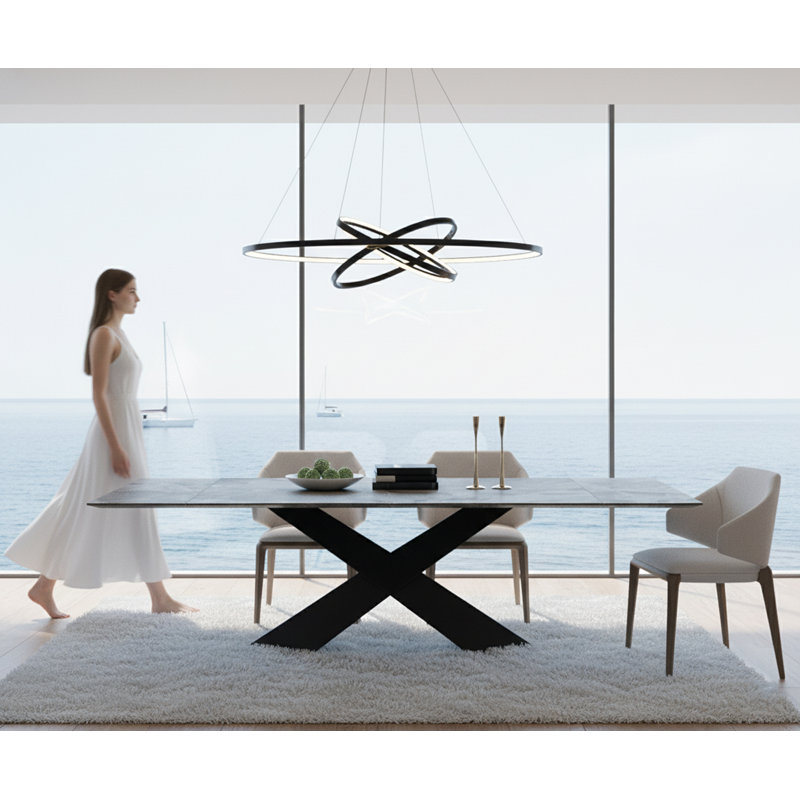 Metal Base Dining Table