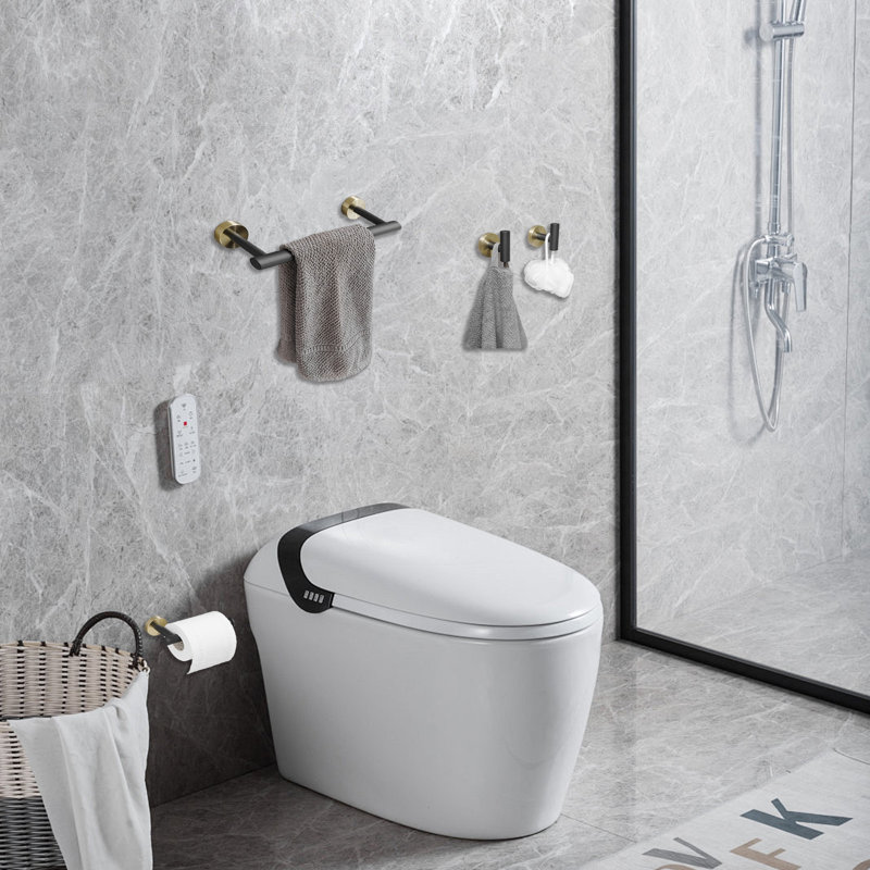 4 - Piece Bathroom Hardware Set, Gold/Black