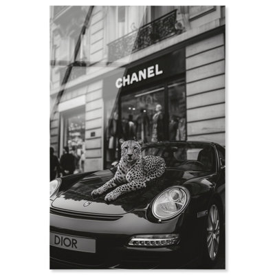 Cheetah at the Luxury Shop Acrylic Print Fashion Wall Decor by Notoriart, Ready to Hang, 16 x 24