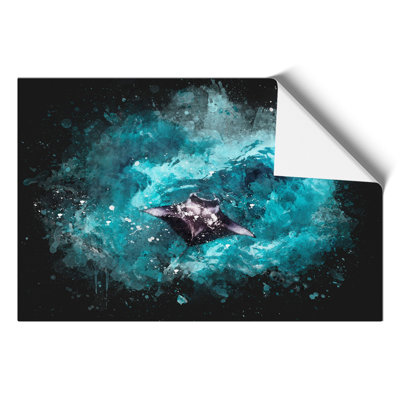 Manta Ray Paint Splash - Frameless Print