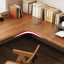 Bureau en bois massif en forme de L brun noisette-43168412-43168414