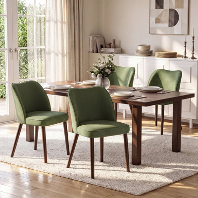 Petites chaises de salle à manger rembourrées en bois massif - Courbe ergonomique et rembourrage moelleux pour espaces multiples