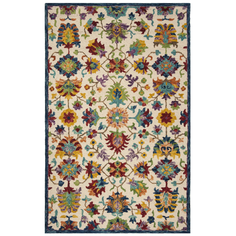 Physter Hand Tufted Wool Oriental Rug, Rectangle 8' x 10'