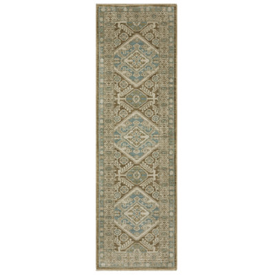 Tapis brun / bleu Graicyn Global Traditonal