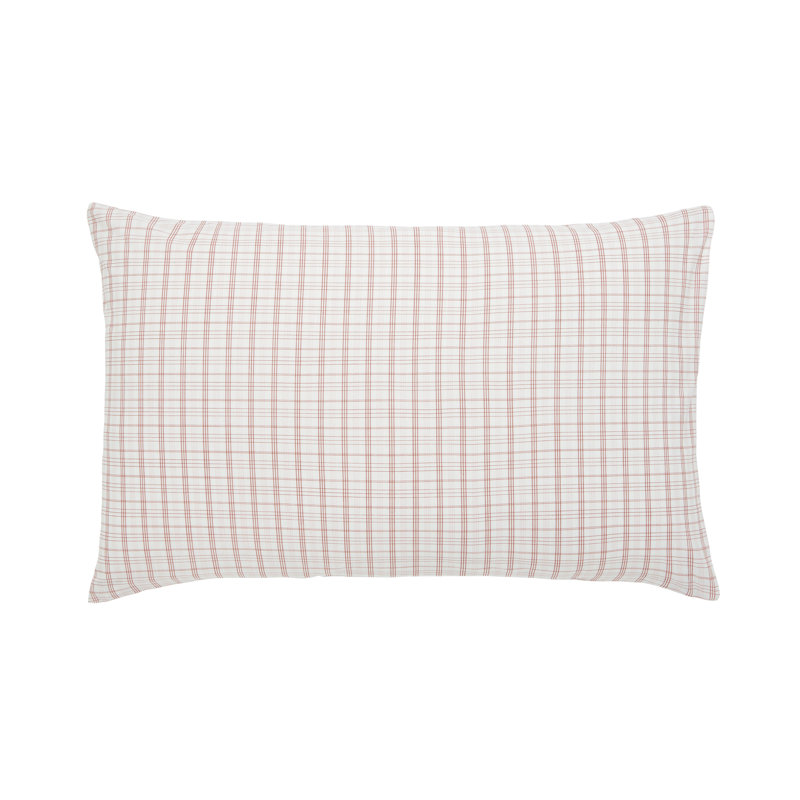 Tranquil Check Duvet Cover Set, Super King Duvet Cover + 2 Pillowcases, Pink Chequered