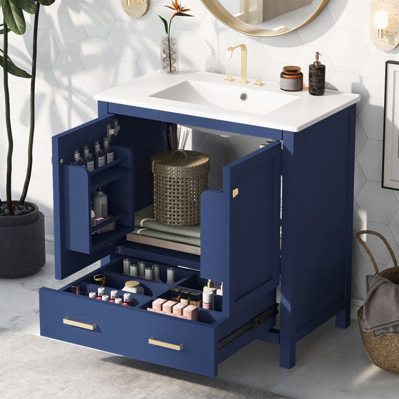 67.1 18.3'' Single Bathroom Vanity with Top, Blue
