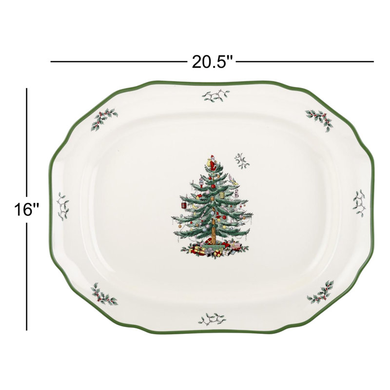 Spode Christmas Tree Sculpted Platter 19"