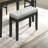 1-Piece Contemporary Style Bench - Gray Fabric Upholstered Tufted Seat, Tapered Wood Legs