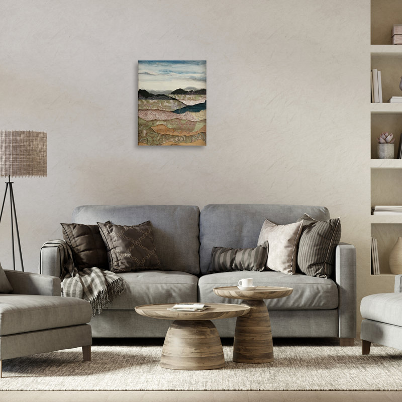 "Map Collages Mountains Landscape", art mural par Stacy Gresell, H 20 po x l 16 po