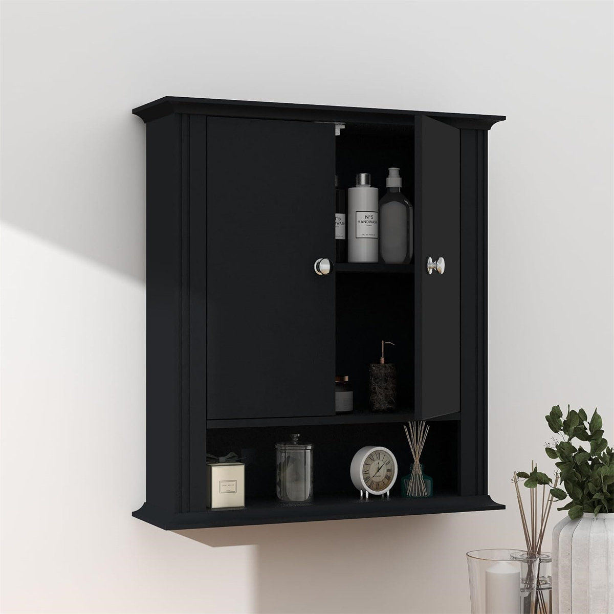 Spirich Bathroom Wall Cabinet with Glass Doors, Small Hanging