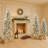 3 Pcs Flocked Artificial Christmas Tree Set with Lights