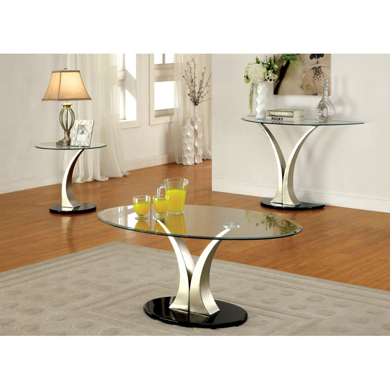 Fouts Glass Top End Table