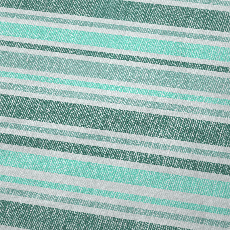Jeté en sherpa Addison, Turquoise rayé 1