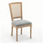 Chaises de salle à manger de style campagnard, structure robuste, siège rembourré en lin et dossier en rotin tressé, pour la cuisine, la salle à manger ou le salon. Paquet de 2.-2129942777