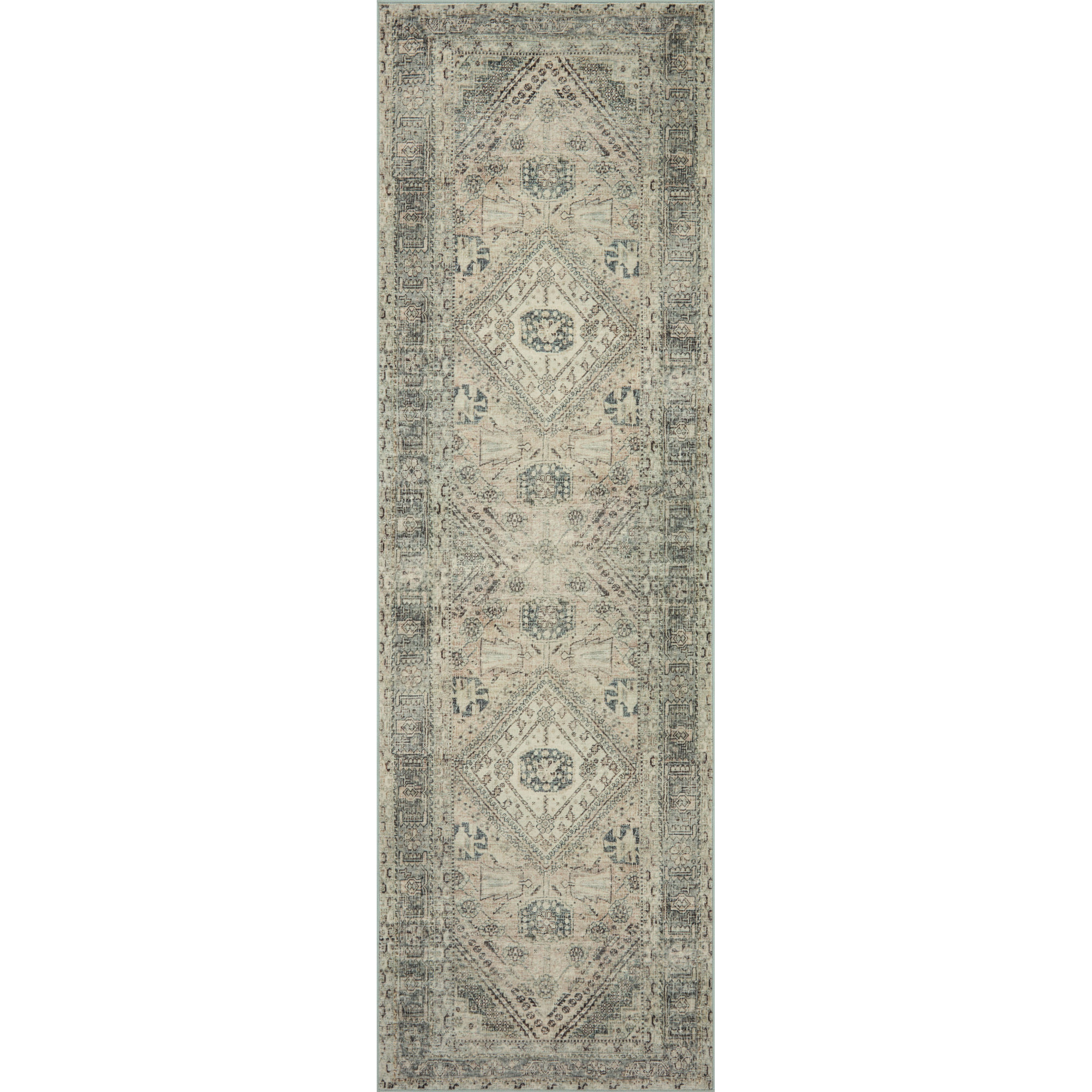Magnolia Home By Joanna Gaines X Loloi Sinclair Machine Washable Natural / Sage Area Rug, Runner 2'3" x 9'6"