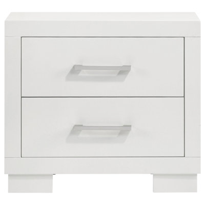 Copper White 2-Drawer Rectangular Nightstand With Bar Handle Pulls (Only Nightstand)