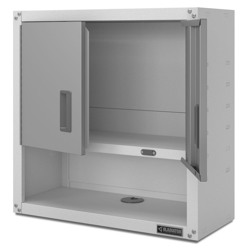 Ready-To-Assemble 3/4 Door Wall Gearbox, Silver/White