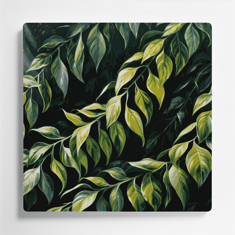 Art mural en métal Botanical Philodendron, H 32 po x l 32 po
