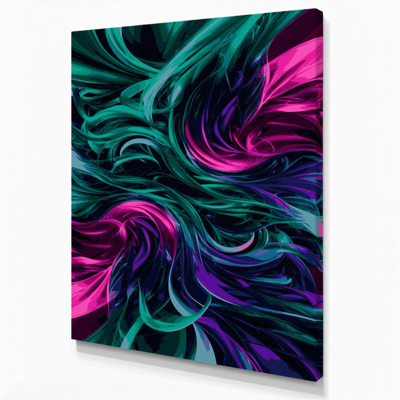 Art numérique sur toile 95, "Abstraction numérique", H 11 po x l 14 po