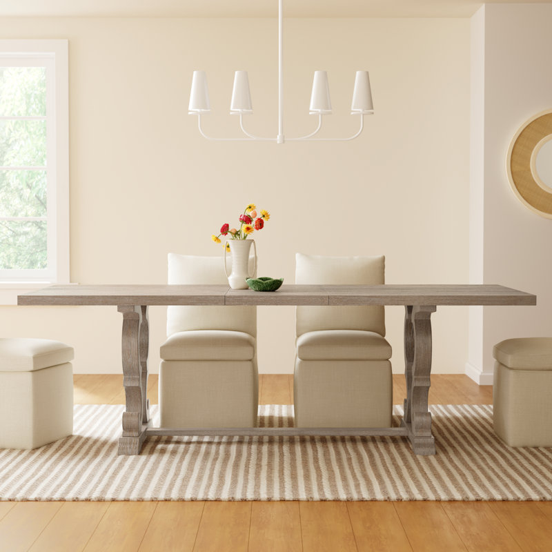 Chianti Extendable Solid Wood Dining Table, Rustic Natural