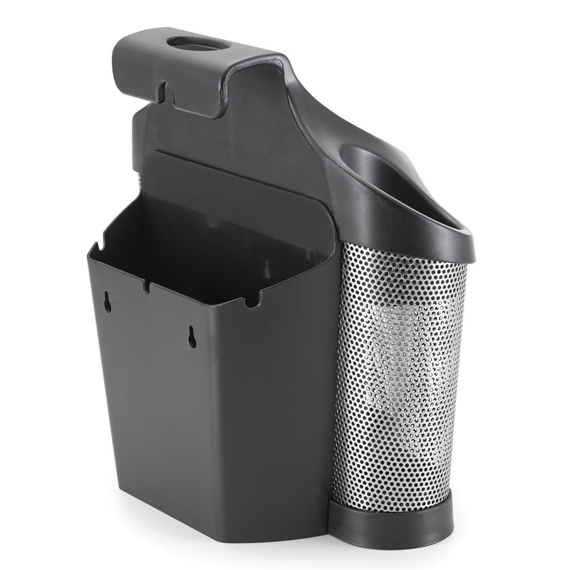 Black and Silver Stainless Steel Hair Tool Organizer with Silicone Base