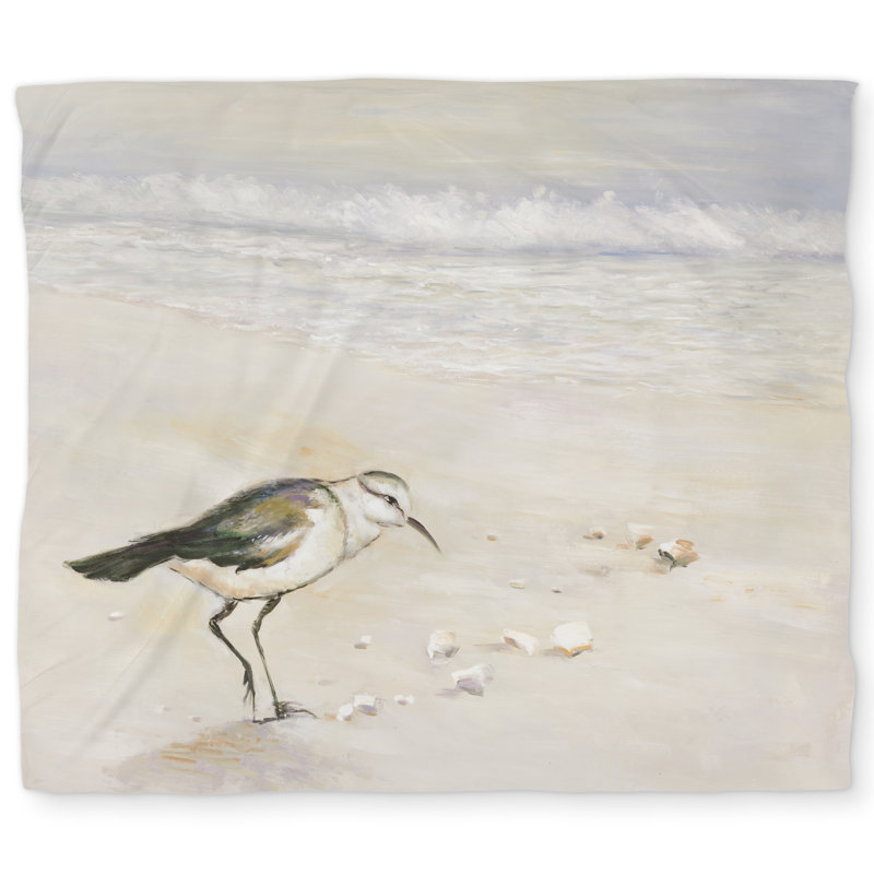 Semipalmated Sandpiper King Duvet Cover - Beige Beach Decor