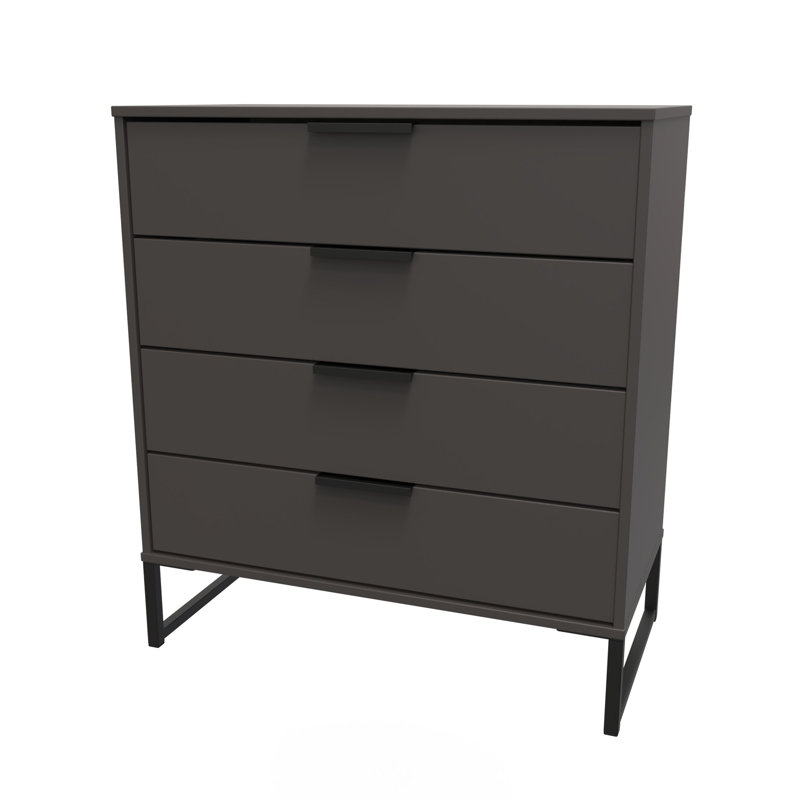 Turah 77cm W 4 - Drawer Chest of Drawers, Graphite