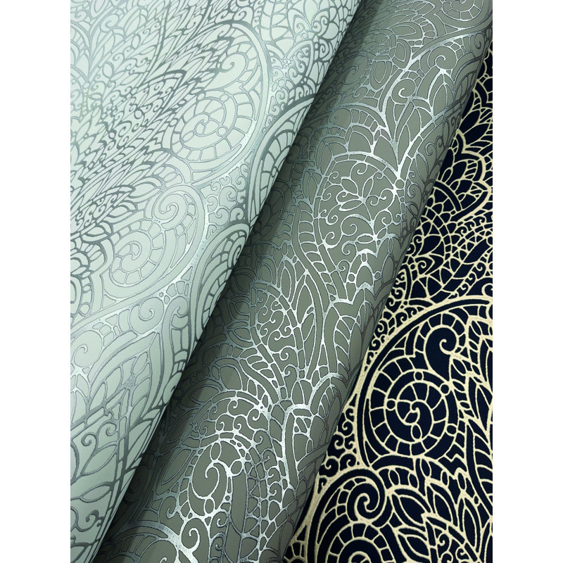 Damask Roll, White/Silver