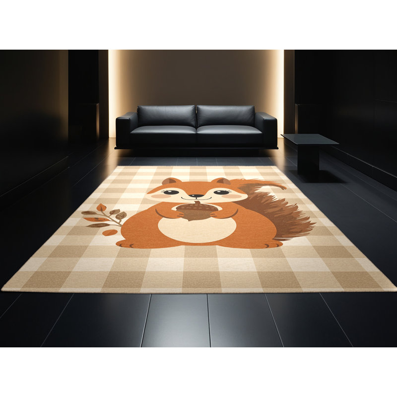 Soft Plush Findley Thanksgiving Modern & Contemporary Abstract Area Rug in Beige – Beige Binding, 2x5