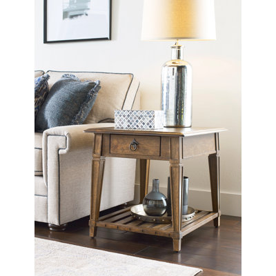 Stephenia Solid Wood End Table with Storage