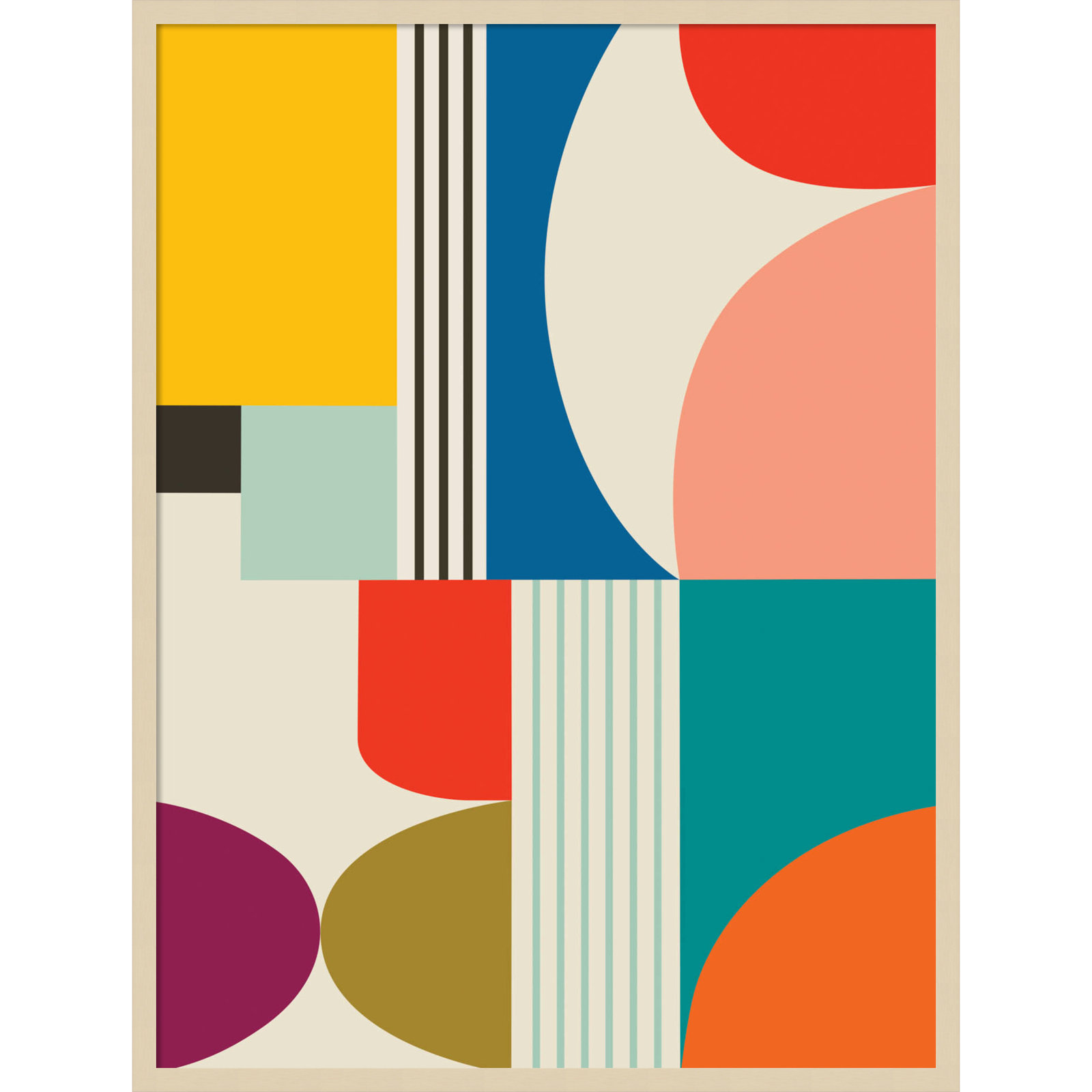 Mid Century Modern Pattern by Rachel Lee, Brown, 41" H x 31" W x 1" D