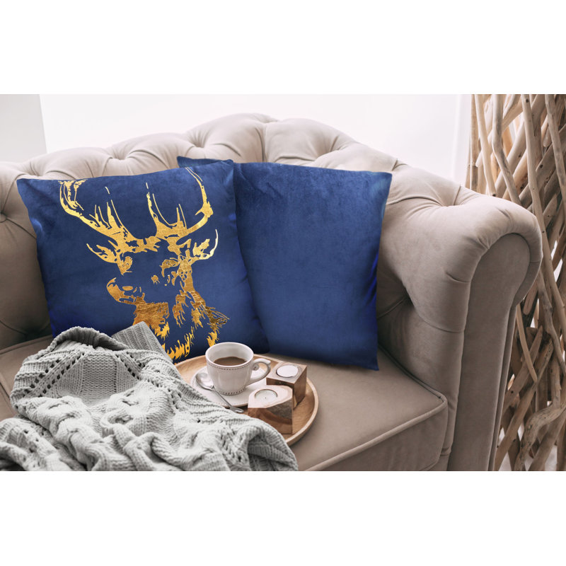 Olgie Square Cushion, Blue